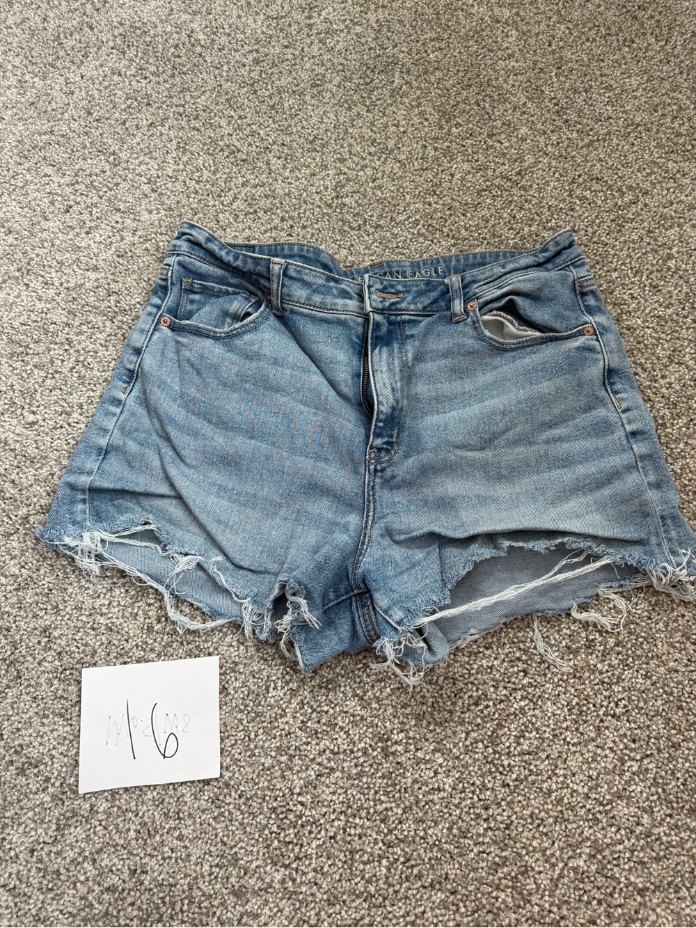 aerie Distressed Light Blue Denim Cutoff Shorts